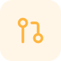LUMITURE | Yellow icon of two connected circles with a vertical and a right-angle line on a light beige background, representing an Intelligent Dex or smart database. LUMITURE | Yellow icon of two connected circles with a vertical and a right-angle line on a light beige background, representing an Intelligent Dex or smart database.