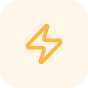 LUMITURE | A simple orange lightning bolt icon is centered on a rounded beige square background. LUMITURE | A simple orange lightning bolt icon is centered on a rounded beige square background.